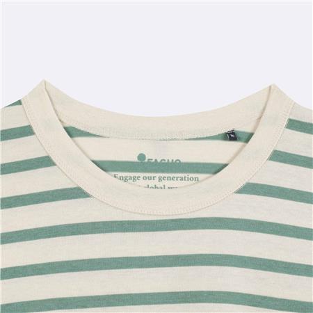 CAMISA DE MANGAS CURTAS HOMEM SENSAS FAGUO LUGNY - ECRU/VERT