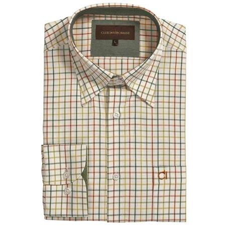 Camisa De Mangas Largas Para Hombre Club Interchasse Alix - Carreaux Rouille/Vert