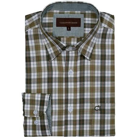 Camisa De Mangas Largas Para Hombre Club Interchasse Noah - Carreaux Vert