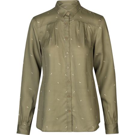 Camisa De Mangas Largas Para Mujer Harkila Xxx Lady - Dust Green/Flying Ducks