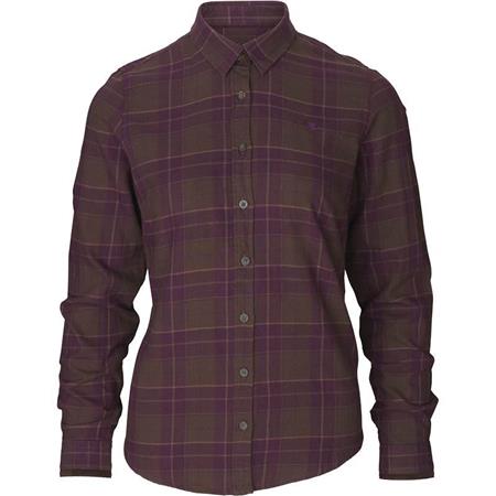 Camisa De Mangas Largas Para Mujer Seeland Range - Carreaux Violet