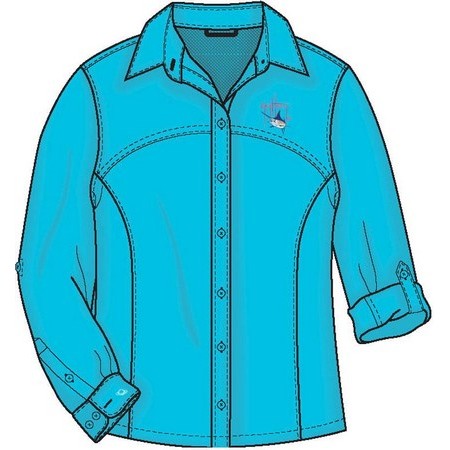 Camisa De Mangas Largas Para Mujer Turquesa Guy Harvey Turquesa