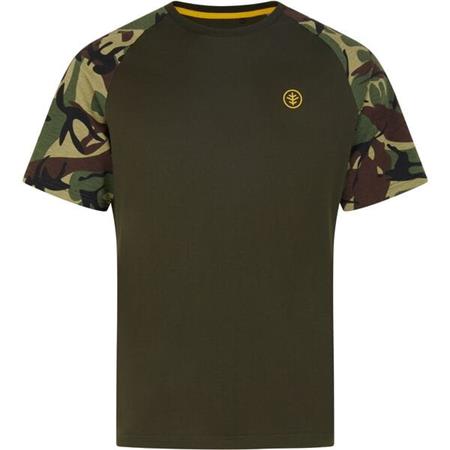 CAMISA MANGAS CORTAS HOMBRE - CAQUI/CAMUFLAJE WYCHWOOD CARP T-SHIRT TACTICAL - KAKI/CAMO