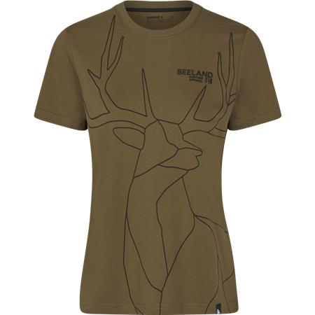 Camiseta De Manga Corta Mujer Seeland Deer On Line W - Military Olive