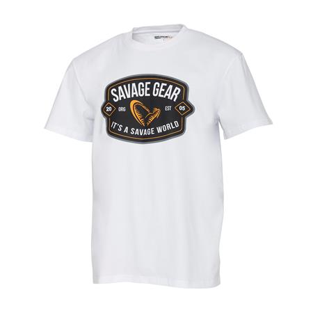 Camiseta De Manga Corta Para Hombre Savage Gear Badge Logo Tee - Blanco