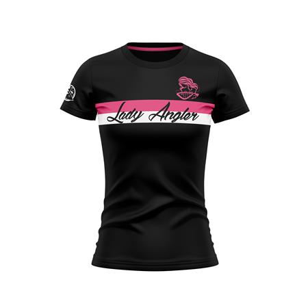 Camiseta De Manga Corta Para Mujer Hot Spot Design Lady Angler 2.0 - Negro