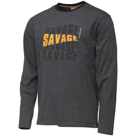 Camiseta De Manga Larga Para Hombre Savage Gear Simply Logo - Gris