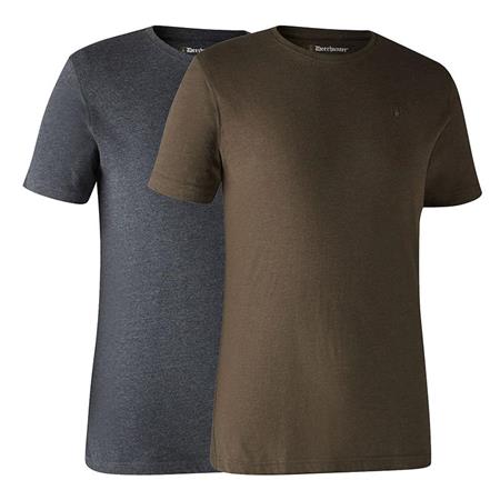 Camiseta De Mangas Cortas Deerhunter With Deer - Marron/Gris - Paquete De 2