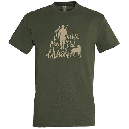 Camiseta De Mangas Cortas Para Hombre Bartavel J'peux Pas J'ai Chasse T1170 - Kaki