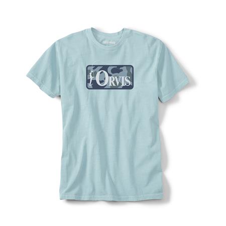 Camiseta De Mangas Cortas Para Hombre Orvis Bent Rod Badge - Bleu Clair
