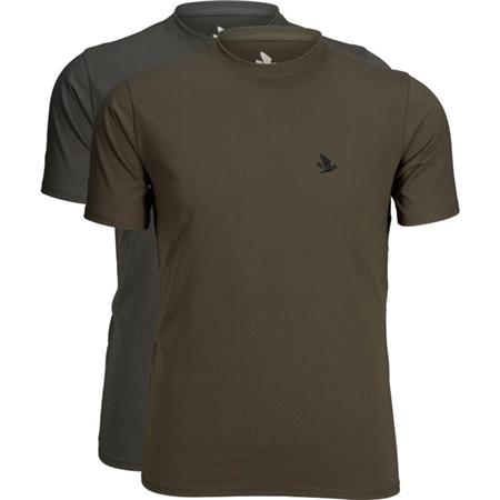 Camiseta De Mangas Cortas Para Hombre Seeland Outdoor 2-Pack - Kaki - Paquete De 2