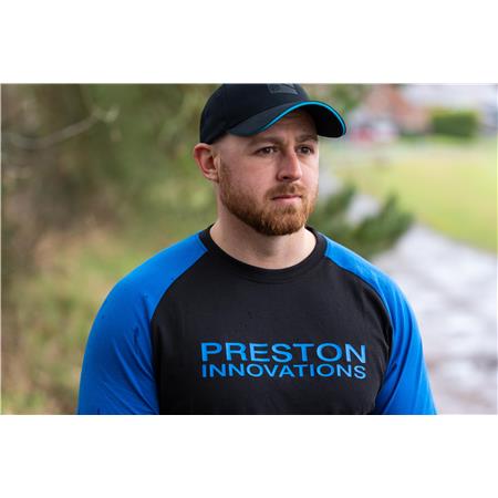 CAMISETA DE MANGAS CORTAS PRESTON INNOVATIONS LIGHTWEIGHT RAGLAN T-SHIRT - NOIR/BLEU