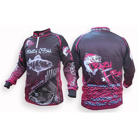 Camiseta De Mangas Largas Para Hombre Crazy Fish Perche Respirant Protection Uv