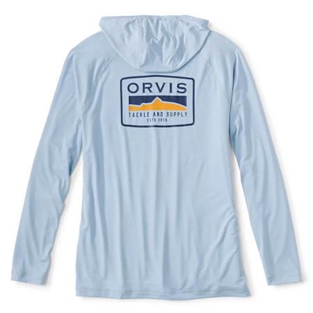 CAMISOLA DE MANGAS COMPRIDAS HOMEM ORVIS DRICAST LOGO HOODIE - BLUE FOG