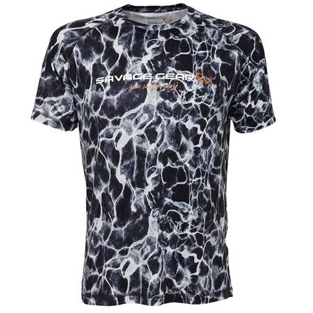 Camisola De Mangas Curtas Homem Savage Gear Night Uv Black Waterprint - Noir