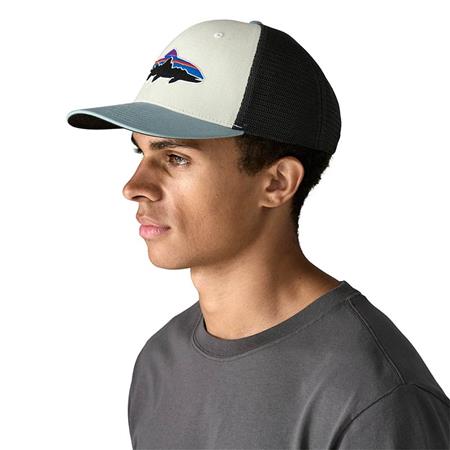 CAP PATAGONIA FITZ ROY TROUT TRUCKER HAT - WHITE/BLUE SAGE