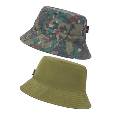 CAPPELLO A SECCHIELLO TRAKKER REVERSIBLE WATER-RESISTANT BUCKET HAT - KAKI/MIMETICO