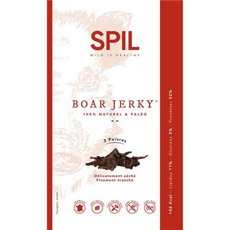 Carne Secada Spil Snack Wild Boar Jerky 3 Poivres Javali