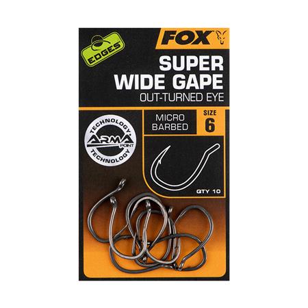 CARP HOOK FOX EDGES SUPER WIDE GAPE (OUT-TURNED EYE)