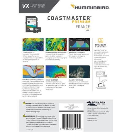 CARTE DÉTAILLÉE HUMMINBIRD DES CÔTES FRANÇAISES ET CORSES