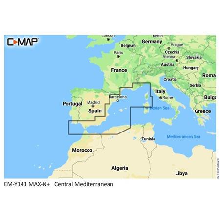 Cartografía C-Map West Mediterranean-Max-N+ - European - Local Mediterranee M-Em-Y141-Ms