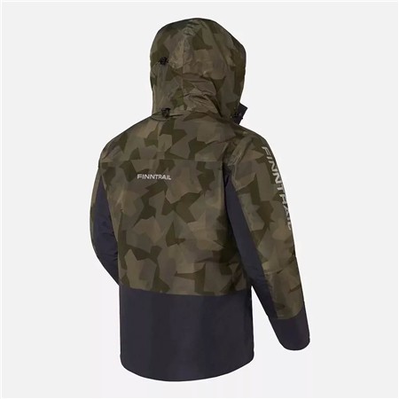 CHAQUETA DE HOMBRE FINNTRAIL IMPERMEABLE GREENWOOD - CAMUFLAJE SOMBRA VERDE