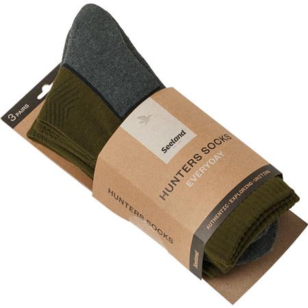 CHAUSSETTES HOMME SEELAND FIELD 3 PACK - PINE GREEN/DARK GREY