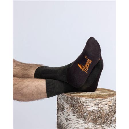 CHAUSSETTES PINEWOOD TREKKING MERINO - VERT/MARRON