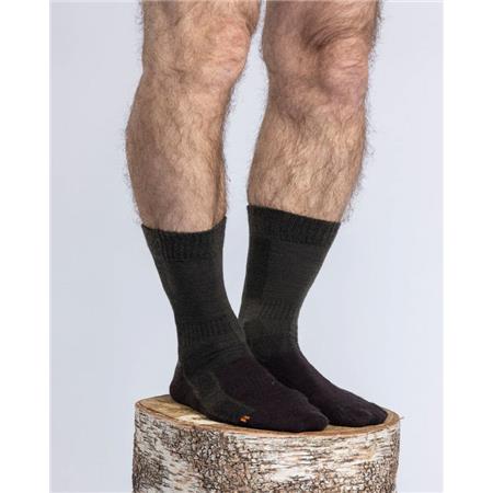CHAUSSETTES PINEWOOD TREKKING MERINO - VERT/MARRON