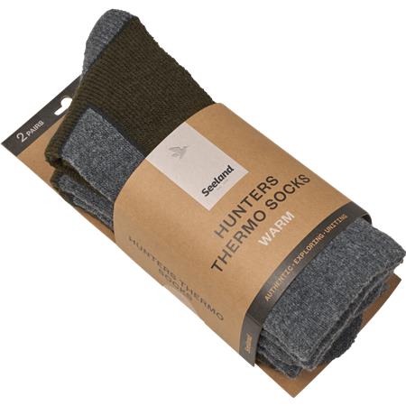 CHAUSSETTES SEELAND FIELD THERMO - PINE GREEN MELANGE/GREY MELANGE - PAR 2