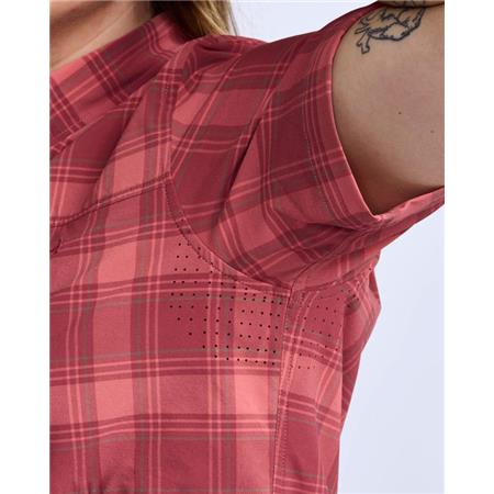 CHEMISE MANCHES COURTES FEMME PINEWOOD ABISKO TREKKING S/S - LANTANA PINK