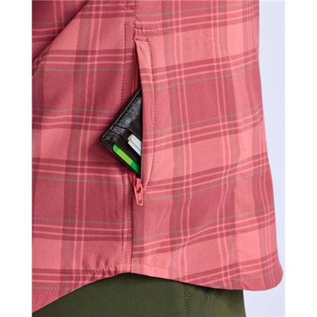 CHEMISE MANCHES COURTES FEMME PINEWOOD ABISKO TREKKING S/S - LANTANA PINK