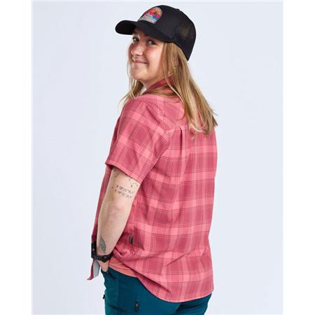 CHEMISE MANCHES COURTES FEMME PINEWOOD ABISKO TREKKING S/S - LANTANA PINK