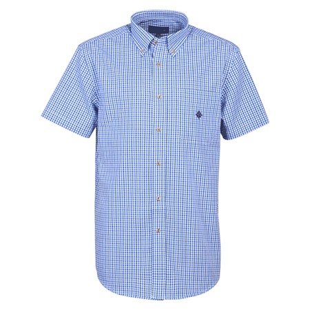 Chemise Manches Courtes Homme Idaho Grand Voile - Blanc/Bleu