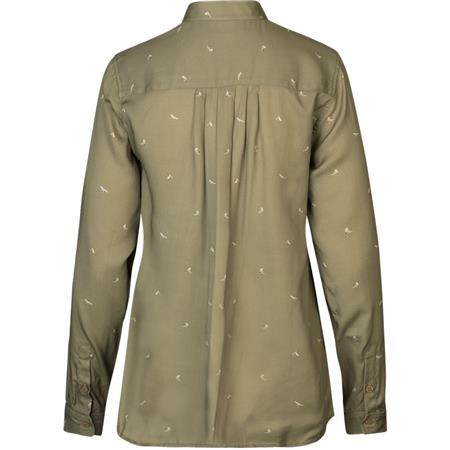 CHEMISE MANCHES LONGUES FEMME HARKILA XXX LADY - DUST GREEN/FLYING DUCKS