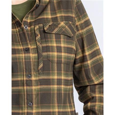 CHEMISE MANCHES LONGUES FEMME PINEWOOD ABISKO HIKING FLANNEL - MOSS GREEN