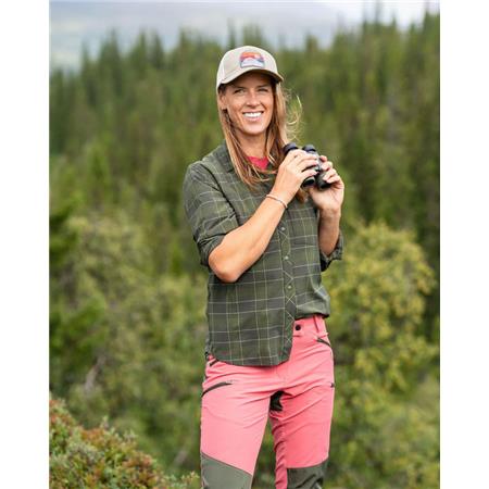 CHEMISE MANCHES LONGUES FEMME PINEWOOD ABISKO TREKKING L/S - MOSS GREEN