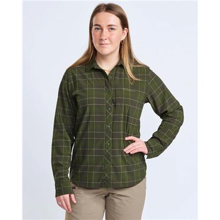 CHEMISE MANCHES LONGUES FEMME PINEWOOD ABISKO TREKKING L/S - MOSS GREEN