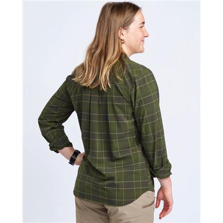 CHEMISE MANCHES LONGUES FEMME PINEWOOD ABISKO TREKKING L/S - MOSS GREEN