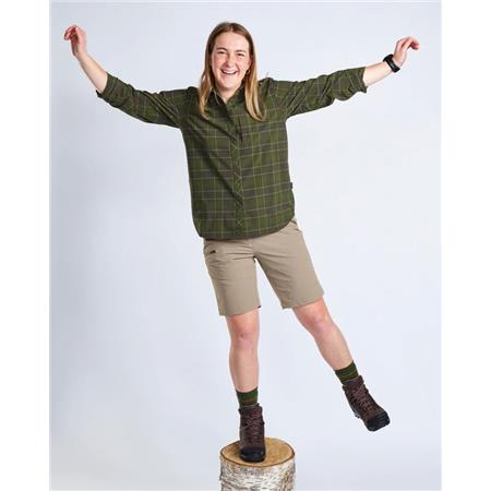 CHEMISE MANCHES LONGUES FEMME PINEWOOD ABISKO TREKKING L/S - MOSS GREEN