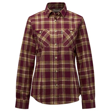 Chemise Manches Longues Femme Pinewood Härjedalen - Burgundy/Olive Green