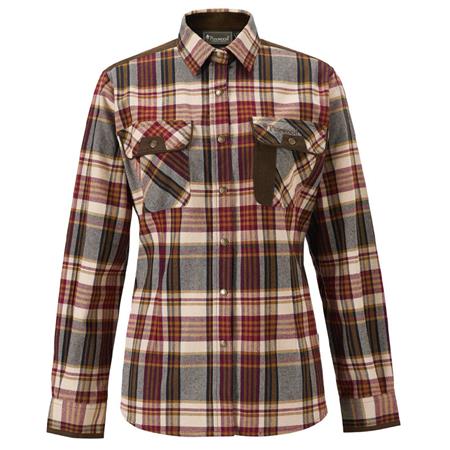 Chemise Manches Longues Femme Pinewood Prestwick Exclusive - Bordeaux/Beige