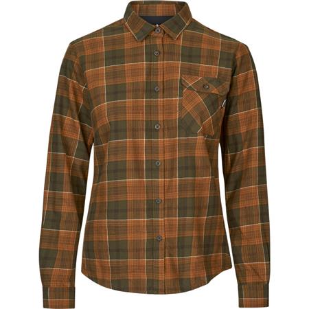 Chemise Manches Longues Femme Seeland Skye Flannel Highseat - Grizzly Brown/Terracotta Check