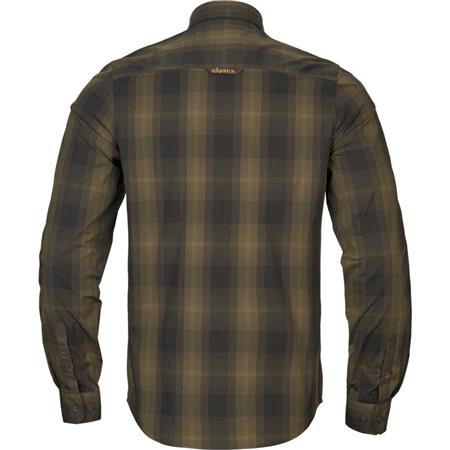 CHEMISE MANCHES LONGUES HOMME HARKILA AKKAN L/S - WILLOW GREEN/SHADOW BROWN