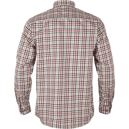 CHEMISE MANCHES LONGUES HOMME HARKILA MILFORD - ROUGE/BLANC