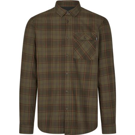 Chemise Manches Longues Homme Seeland Glen Flannel - Pine Green/Dark Navy Check