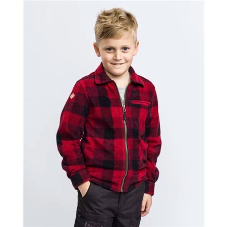 CHEMISE MANCHES LONGUES JUNIOR PINEWOOD KANADA KID POLAIRE - ROUGE/NOIR