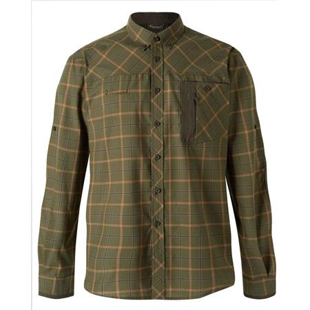 Chemises Manches Longues Homme Pinewood Wolf - Green/Terracotta