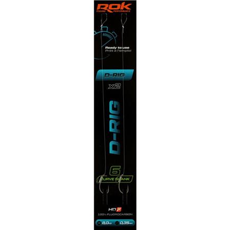 Chicote Rok Fishing D-Rig Curve Shank - Pack De 2