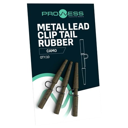 Clip Plomb Prowess Metal Lead Clip With Tail Rubber Camo